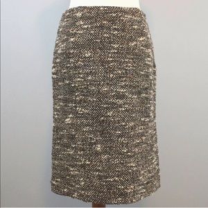 Valentino Boucle Wool Sz 8 Box Pleat Knee Length